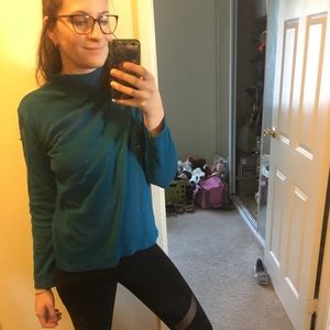 Teal turtleneck